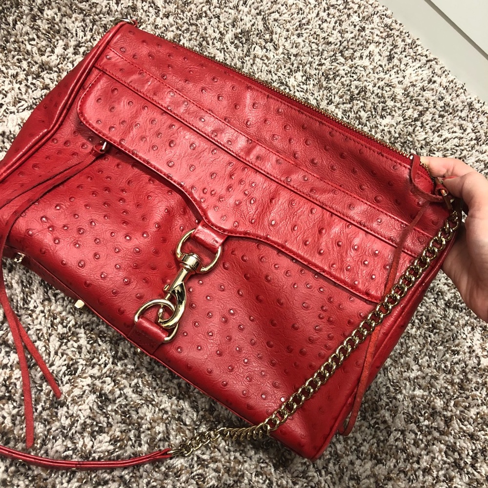 Rebecca Minkofd Ostrich bag